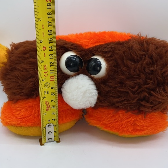 Vintage Hand Made Plush Stuffed Toy Yellow Horns Brown Orange Body with Tail - Picture 11 of 12